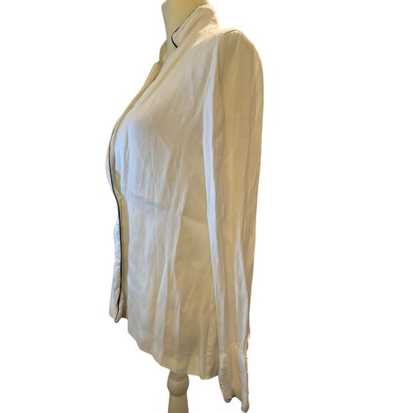 Zara Trafaluc Collection Double Breasted White Silk Blazer, Size Medium - Picture 4 of 6